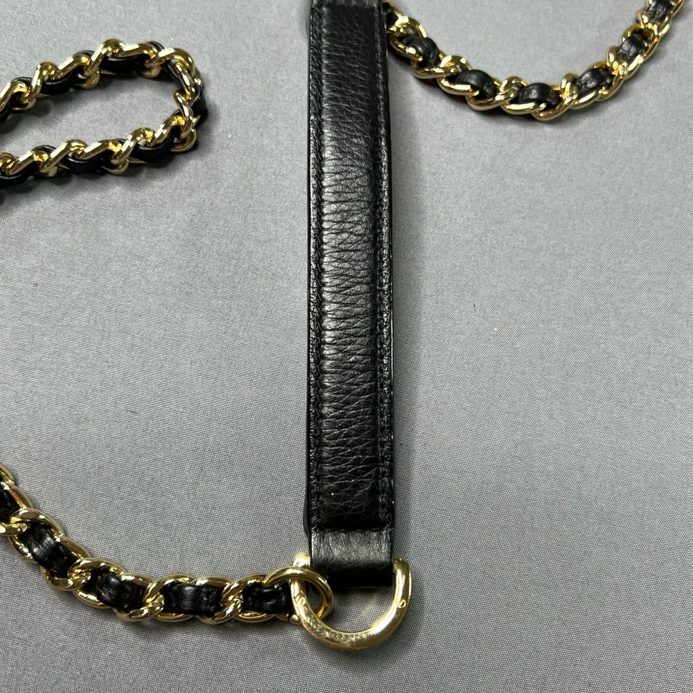 Tory Burch Marion Fold-Over Leather Crossbody – Black & Gold - Picture 7 of 10